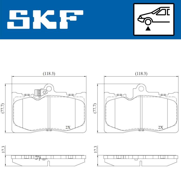 Jogo de 4 pastilhas de travão SKF ref. VKBP 80815 A
